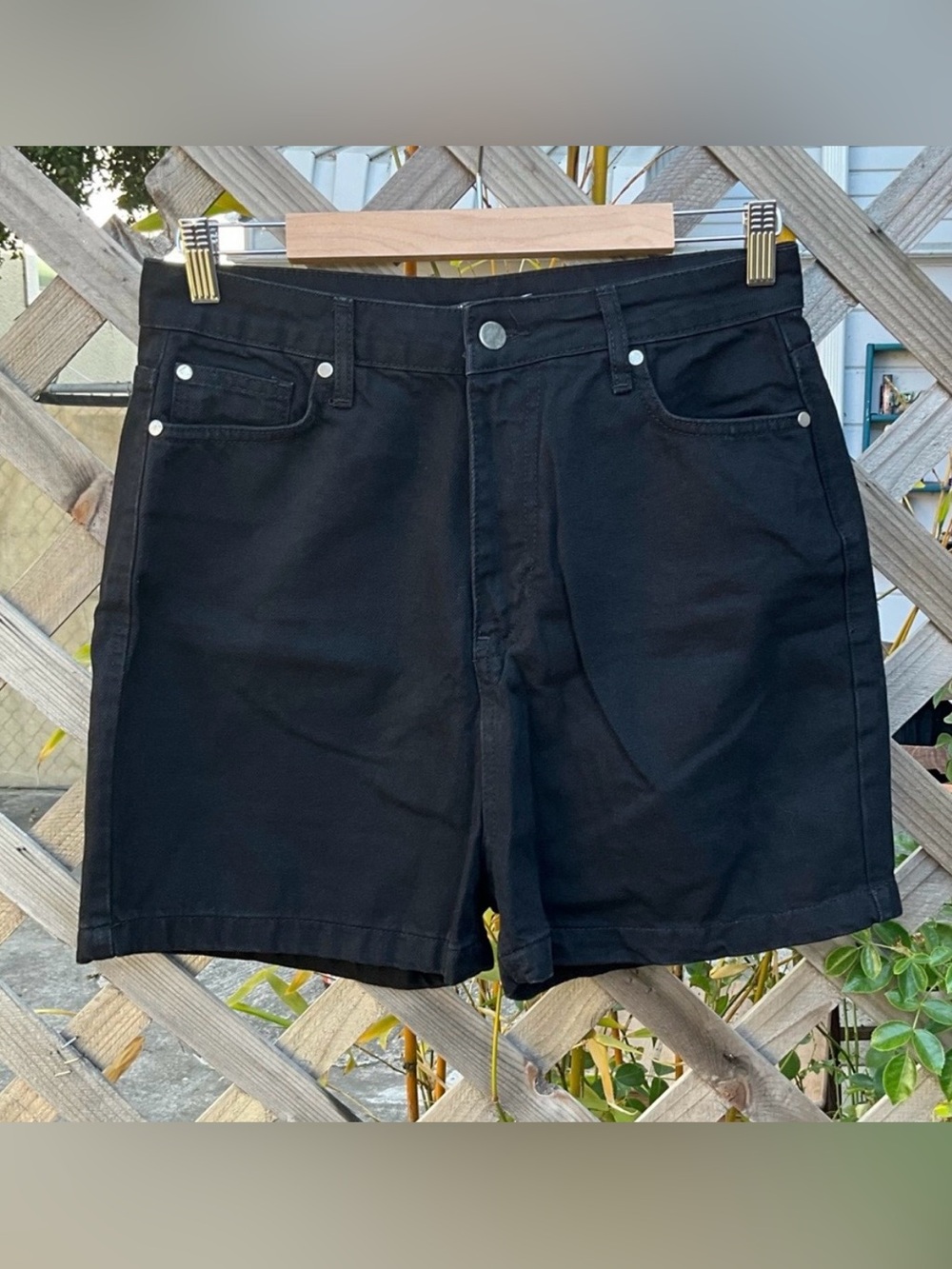 Nasty Gal Black Denim High Waist Shorts